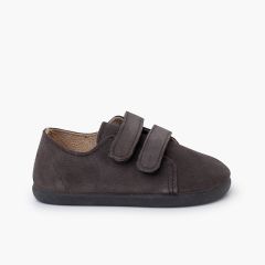 Zapatillas barefoot serraje doble tira adherente Gris