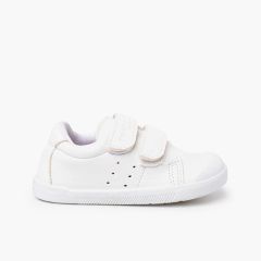 Zapatillas deporte barefoot colegiales niños Blanco
