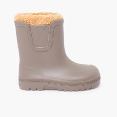 Botas agua barefoot wide chelsea borreguito Topo