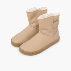 Botas barefoot niñas piel cierre adherente Arena