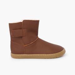 Botas barefoot niñas piel cierre adherente Cuero