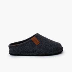 Zuecos casa fieltro niños tallas altas Gris