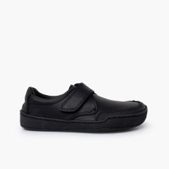 Zapatos colegiales barefoot piel niño Negro