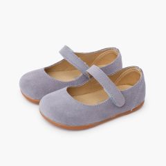 Merceditas barefoot serraje niña primeros pasos Azul Plomo