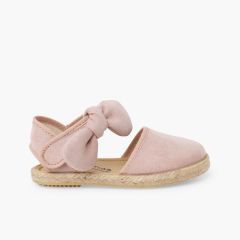 Alpargatas niña lazo suede Nude