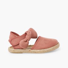 Alpargatas niña lazo suede Rosa Palo
