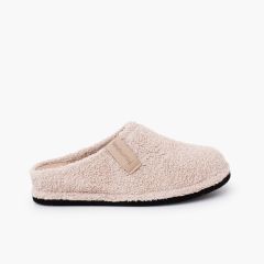 Zapatillas casa tipo zueco rizo Crudo