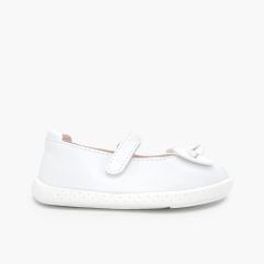 Merceditas barefoot lazo piel Blanco