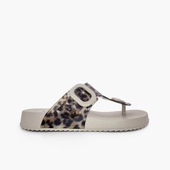 Sandalias mujer Bari animal print Arena