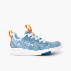 Deportivas Blanditos cordones malla Azul Jeans