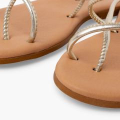 Sandalias tiras tubulares planta acolchada Champagne