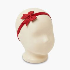 Diadema elástica bebé lazo mediano Burdeos