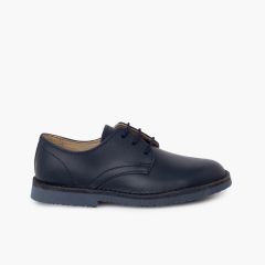 Zapatos blucher vestir piel niños Azul Marino