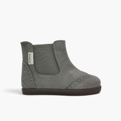 Botines barefoot niña picado decorativo Gris