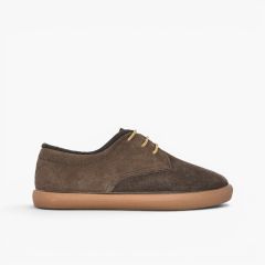 Blucher niños serraje collarín cordones Marrón