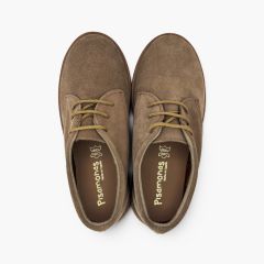 Blucher niños serraje collarín cordones Topo