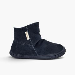 Botas barefoot efecto arrugado Azul Marino