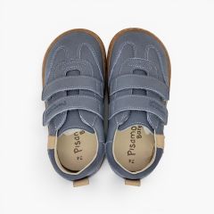 Zapatillas barefoot efecto nobuck adorno lateral Azul Plomo