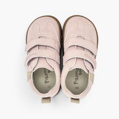 Zapatillas barefoot efecto nobuck adorno lateral Rosa