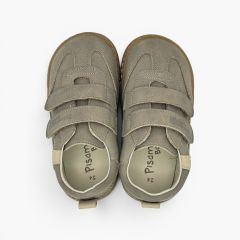 Zapatillas barefoot efecto nobuck adorno lateral Topo