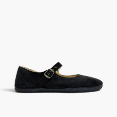 Merceditas barefoot serraje mujer hebilla Negro