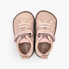 Zapatillas Blanditos serraje cierre combinado primeros pasos Rosa
