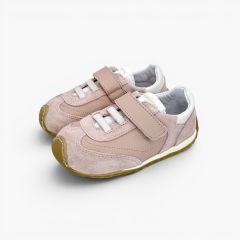Zapatillas Blanditos suela dentada elásticos y tira adherente Rosa