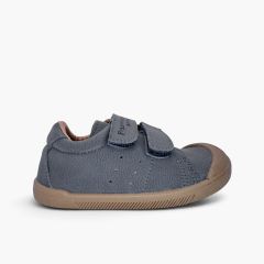Zapatillas blanditas barefoot efecto nobuck Azul