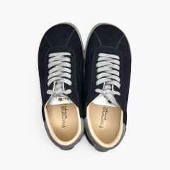 Zapatillas barefoot efecto serraje cordones contraste Azul Marino
