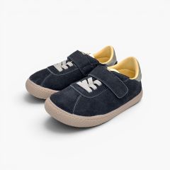 Zapatillas barefoot efecto serraje cierre combinado Azul Marino