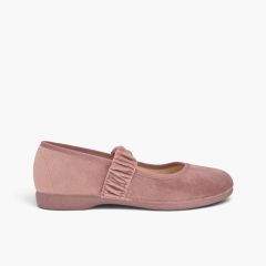Merceditas terciopelo frunce Rosa