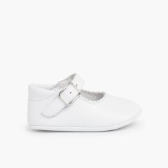 Badanitas Mercedita Bebé Piel Hebilla Blanco