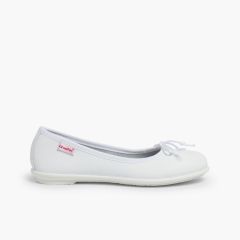 Bailarinas Niñas Piel Lavable Manoletinas Blanco