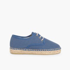 Blucher de Lona con base Alpargata Azul