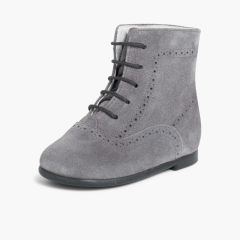 Botas Pascualas para Niñas Serraje Gris