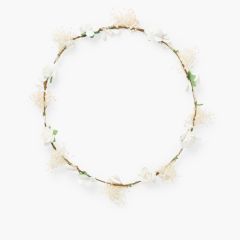 Corona sencilla flores y gypsophila Blanco