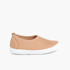 Zapatillas tipo neopreno niños Tostado