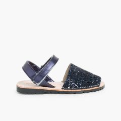 Menorquina Glitter con cinta adhesiva  Azul Marino