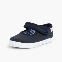 Merceditas Niña tira adherente    Suela tipo Zapatillas Azul Marino