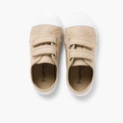 Zapatillas Niños Lona Tiras adherentes    Arena