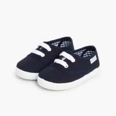 Zapatillas Niños de Cordones Azul Marino