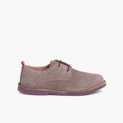 Zapatos Blucher Serraje Suela y Cordones Colores Gris