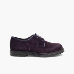 Zapatos blucher de serraje Azul Marino