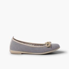  Bailarina niña y mujer lazo cordón Gris