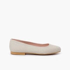  Bailarina de vestir lino niña y mujer  Beige