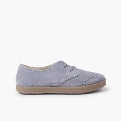 Blucher Serraje Picado Puntera Azul