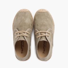 Blucher puntera y cordones yute efecto suede Verde Oliva