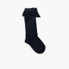 Calcetines niños con lazo terciopelo Azul Marino