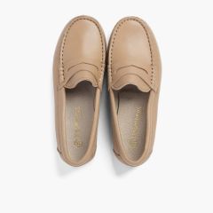 Mocasines niño piel antifaz  Beige