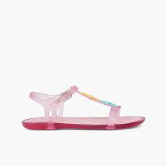 Sandalias Goma Niña Estrellas de Mar Fucsia